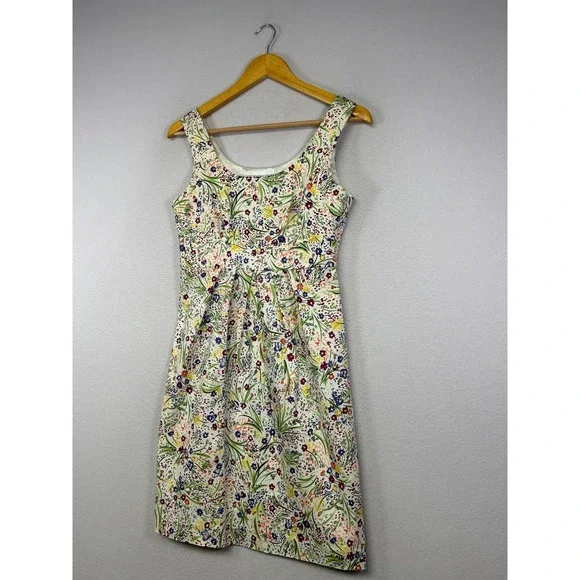 Cottagecore Petite Sophisticate Women 2P White Floral Sleeveless Sheath Dress - Picture 9 of 9